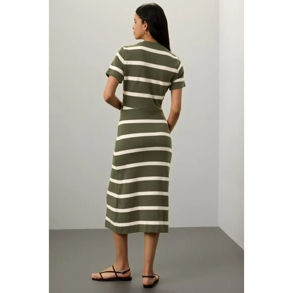 Tanya Taylor Green Striped Cody Midi Dress  Size XS - Picture 4 of 10